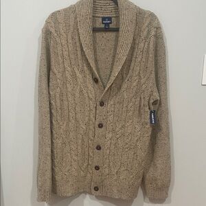 Old Navy Men's Beige Cable Knit Cardigan